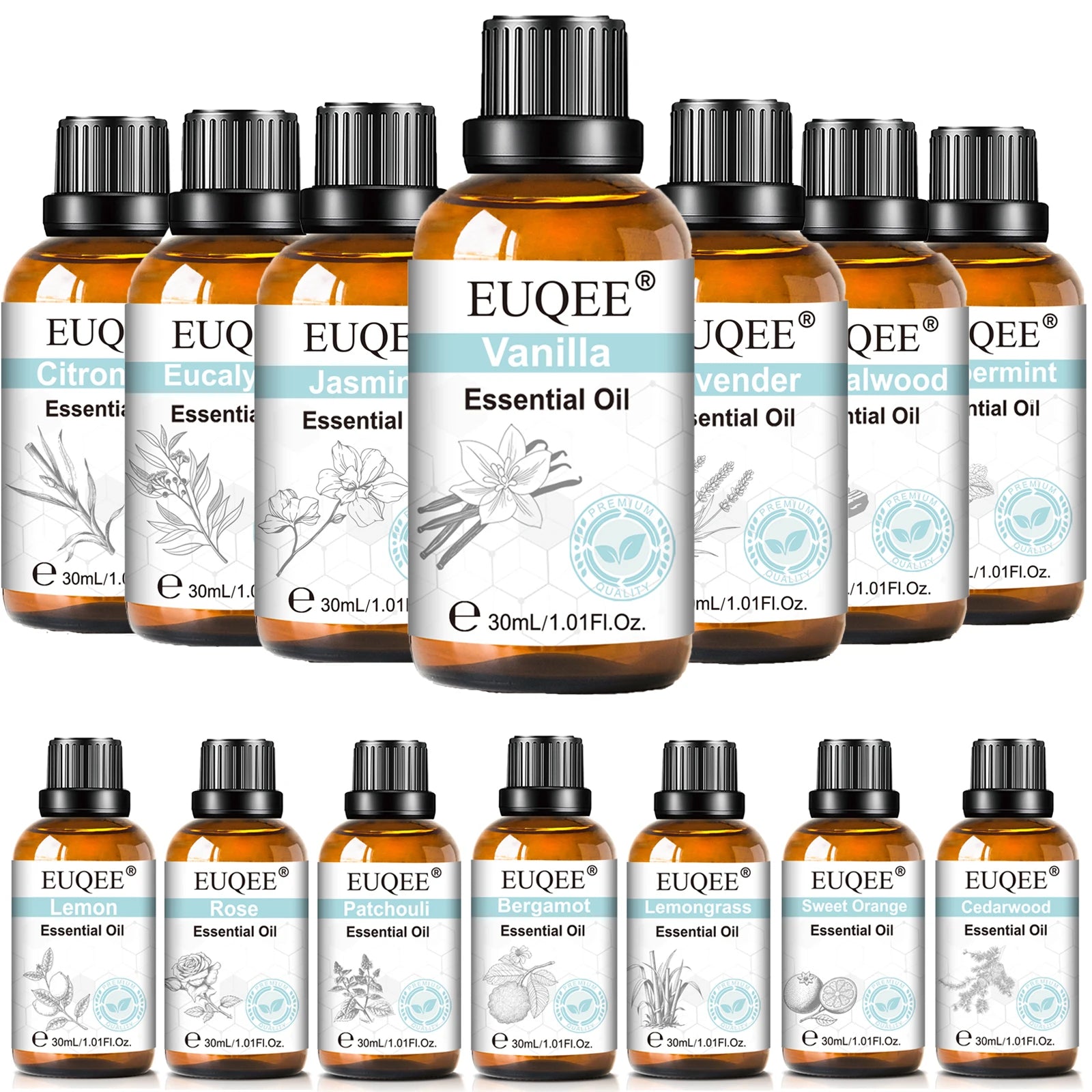 FreshFlow Pure Essential Oil, 30ml amber glass bottle